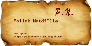 Poliak Natália névjegykártya